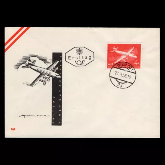 FDC Michel 1041 - Stamp for the AUA Opening Flights